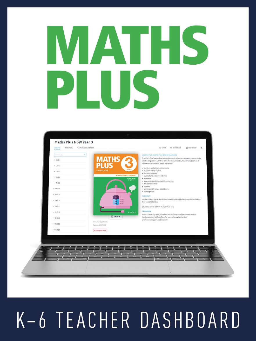 Maths Plus NSW Syllabus Teacher Dashboard K-6 Individual Purchase