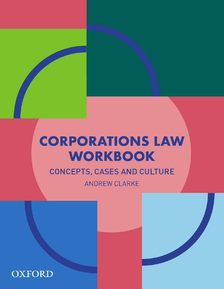 Corporations Law Workbook Corporations Law Workbook