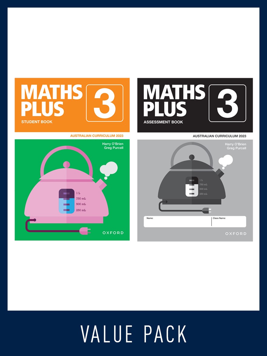 Maths Plus Australian Curriculum Student and Assessment Book 3 Value Pack, 2023