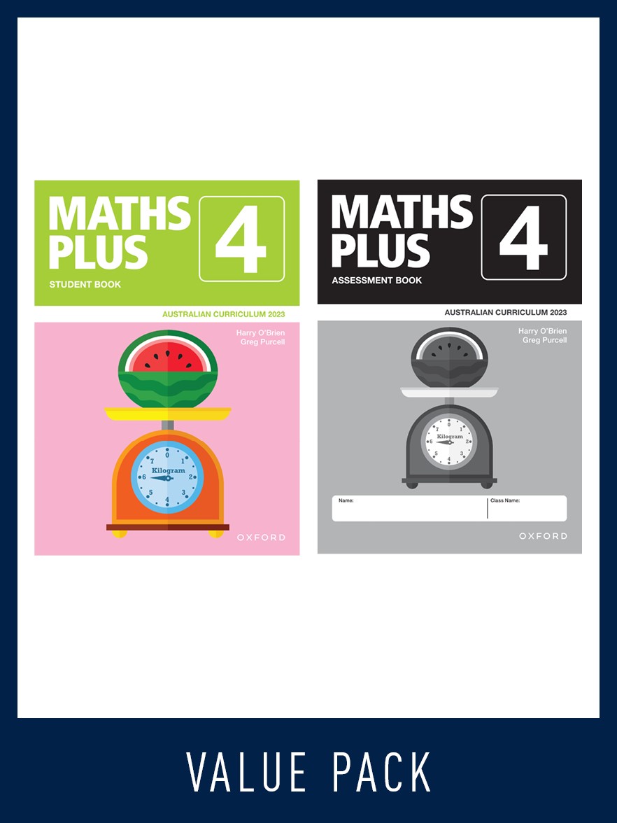 Maths Plus Australian Curriculum Student and Assessment Book 4 Value Pack, 2023