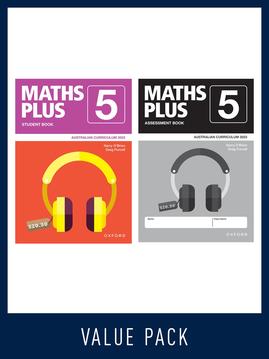 Maths Plus Australian Curriculum Student and Assessment Book 5 Value Pack, 2023