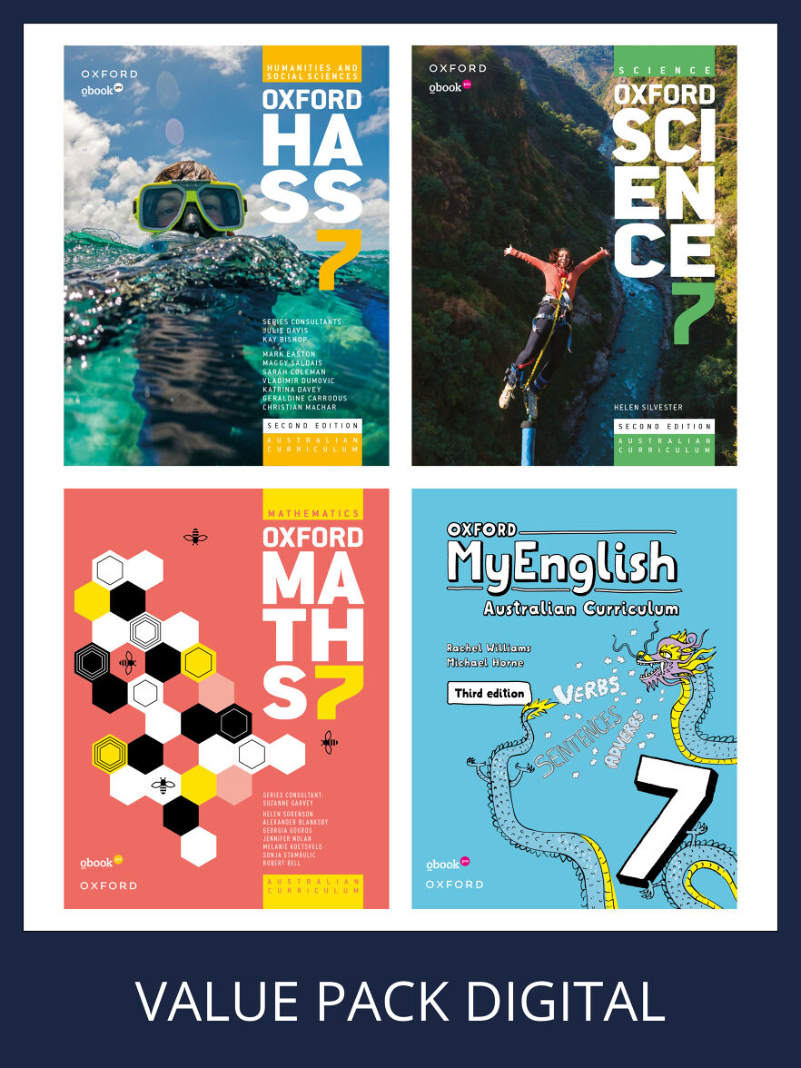 Oxford Value Pack Australian Curriculum 7 2024 (1yr digital student licence)