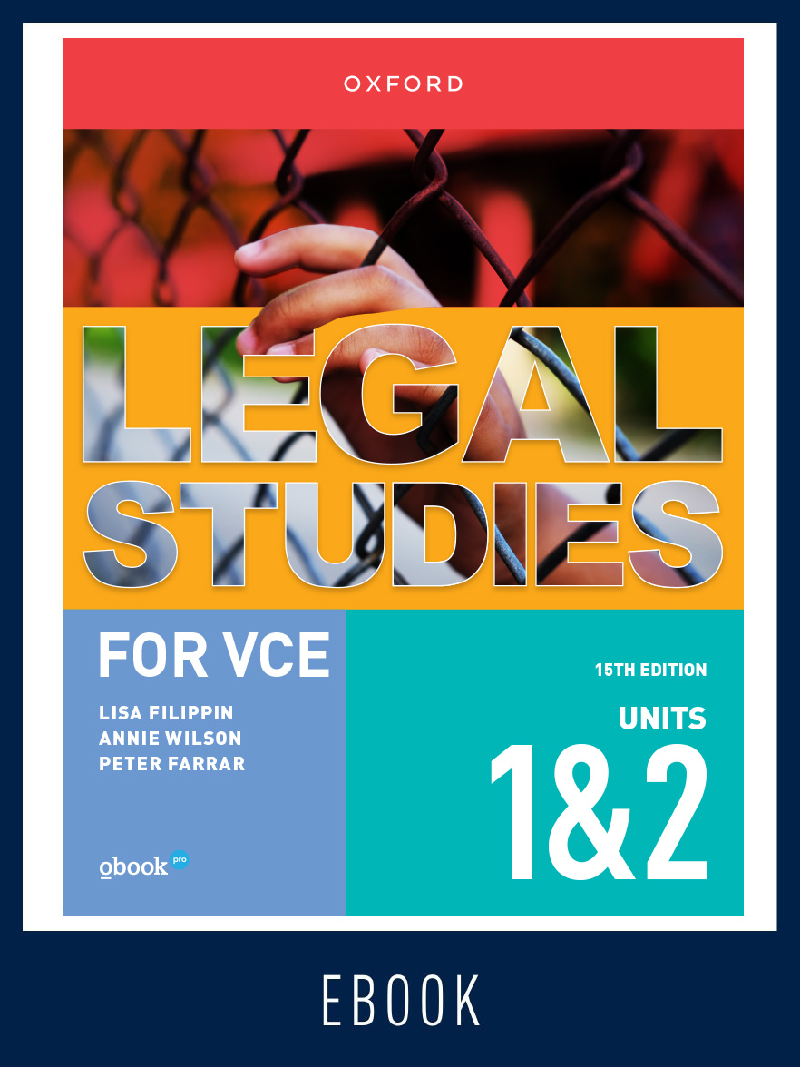 Legal Studies for VCE Units 1 & 2 Student obook pro (2yr licence)