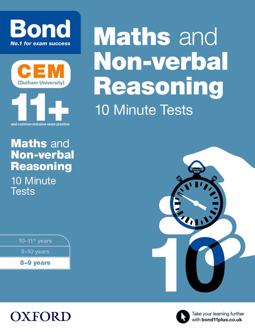Picture of Bond 11+: Maths & Non-verbal Reasoning 10 Minute Tests 8-9 years