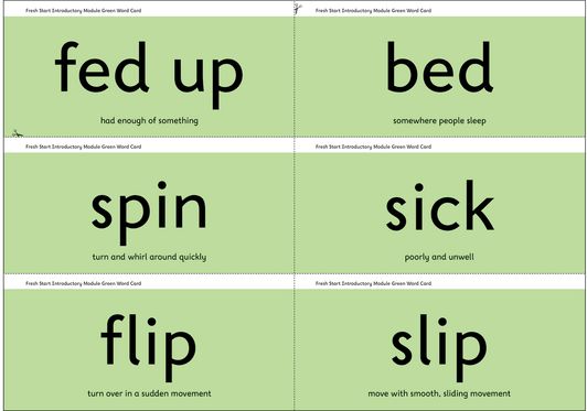 Read Write Inc. Fresh Start Module Green Word Cards