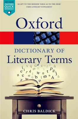 The Oxford Dictionary of Literary Terms The Oxford Dictionary of Literary Terms