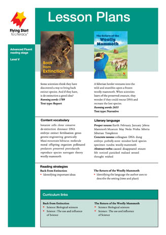 Lesson Plan - Back from Extinction / The Return of the Woolly Mammoth Lesson Plan - Back from Extinction / The Return of the Woolly Mammoth