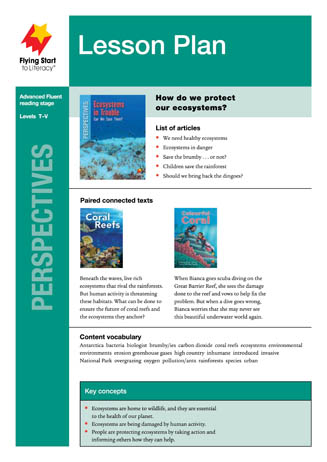 Lesson Plan - Ecosystems in Trouble: What Should We Save? Lesson Plan - Ecosystems in Trouble: What Should We Save?