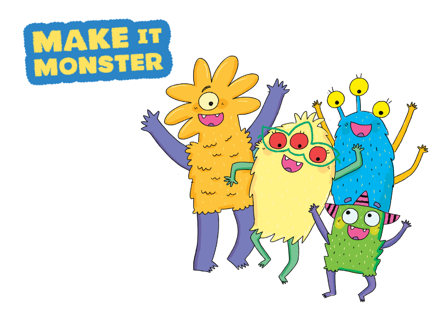 An image showing characters from the Make it Monster books