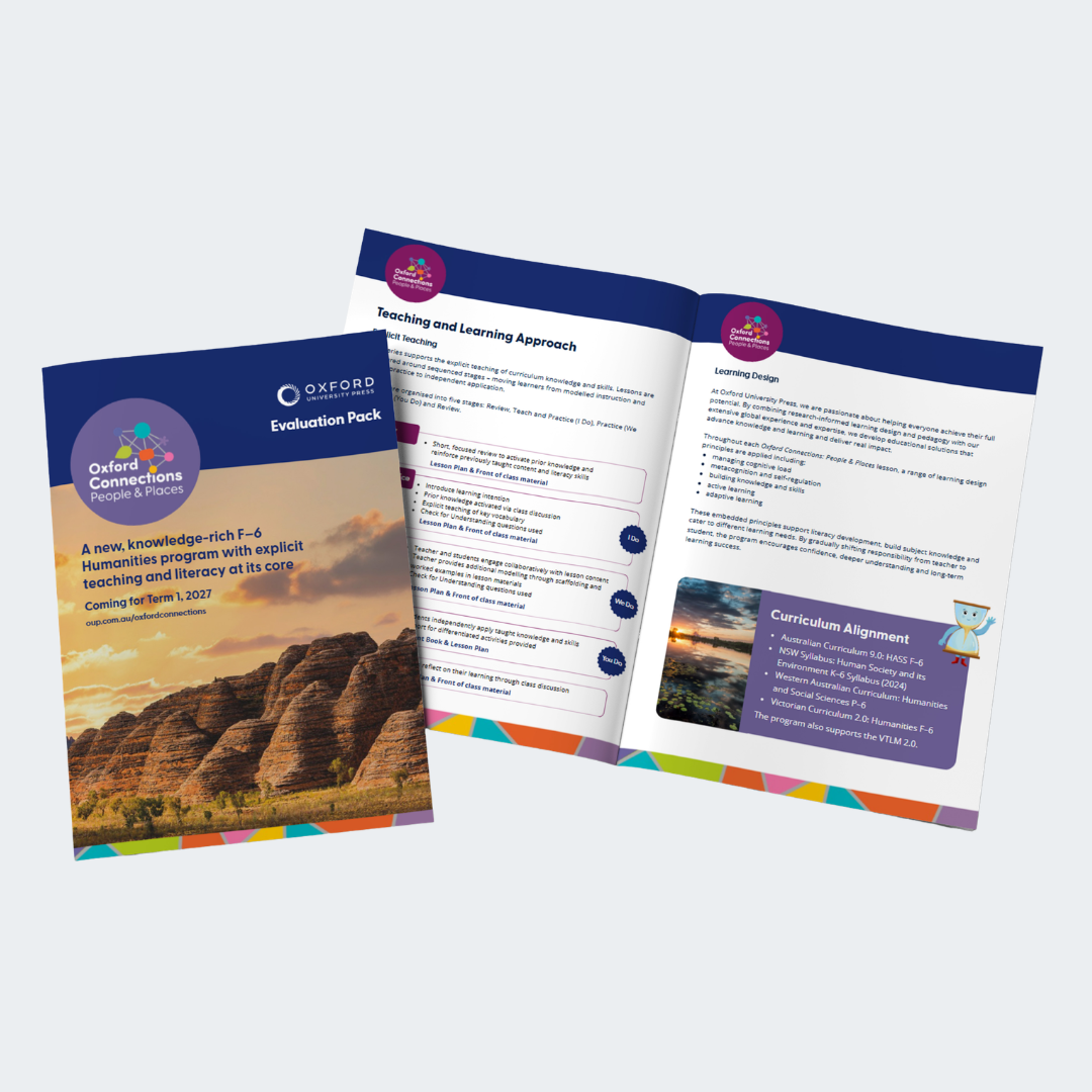 An image of the Oxford Connections Evaluation Pack, showing the Teaching and Learning Approach