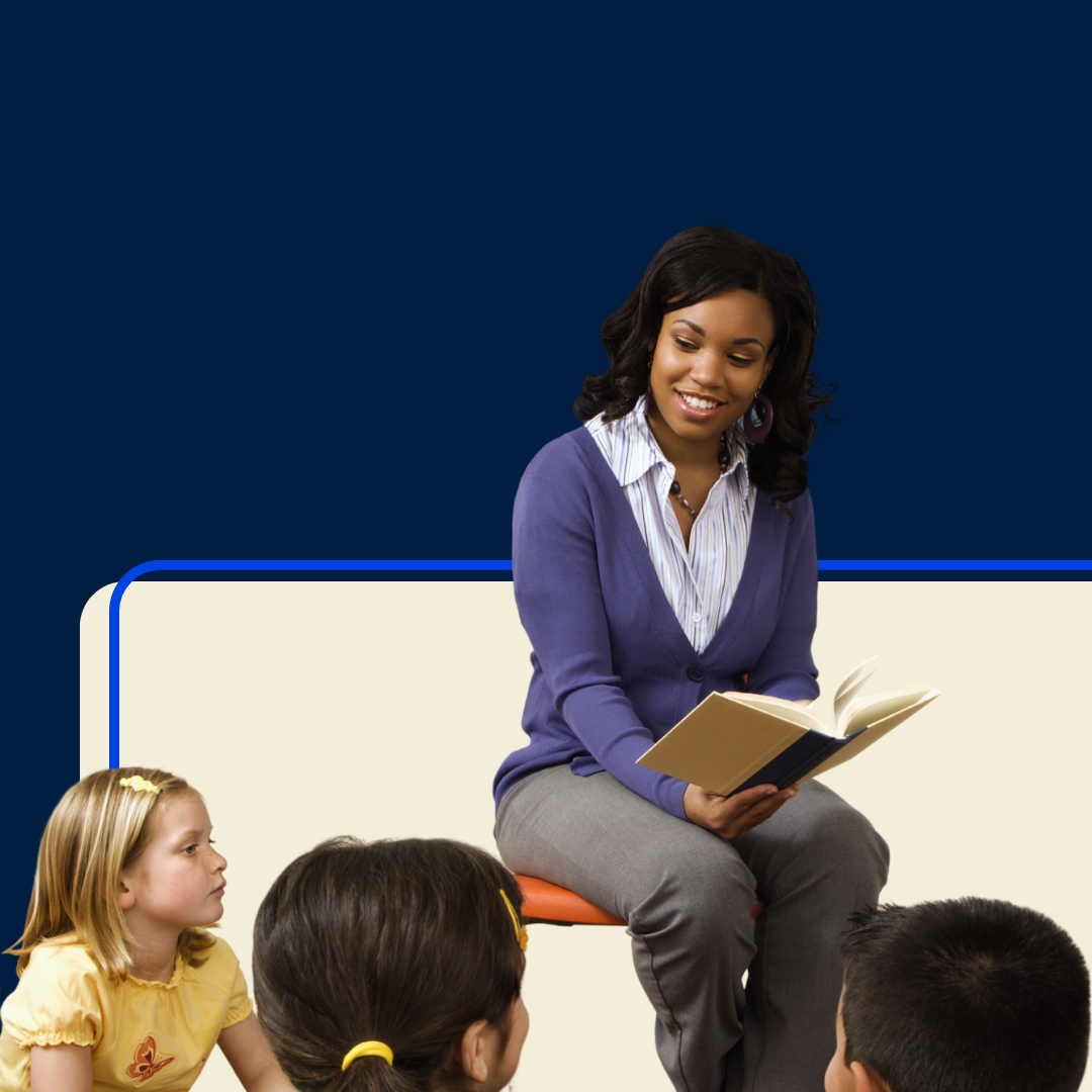 A female teacher raising her hand to high five her female student